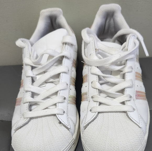 Adidas WHITE Bling WEDDING Sneakers Woman 8 SWAROVSKI CRYSTAL SIZE 4.5 - Picture 4 of 12